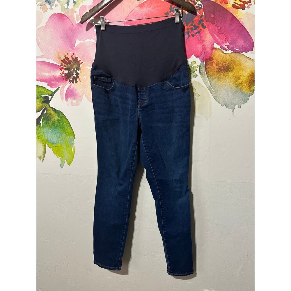 Old Navy Maternity Full Panel Skinny Jeans Women's Size 12 Long Comfort